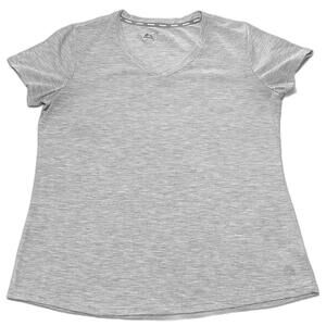 RBX Performance Space Dye X-Dri V-Neck Short Sleeve Workout Womens Top Large